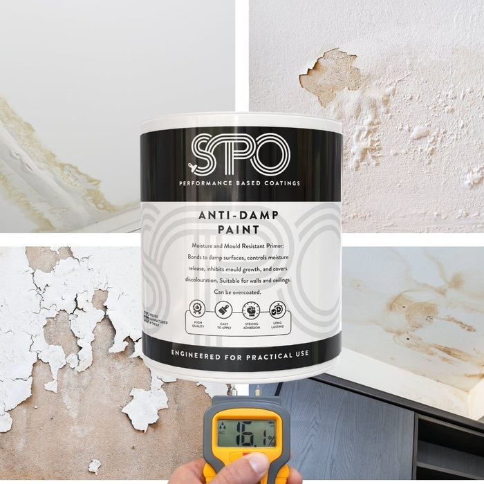 SPO anti-Damp Paint allows Painting of Damp Walls caused by leaks or rising/penetrating damp
