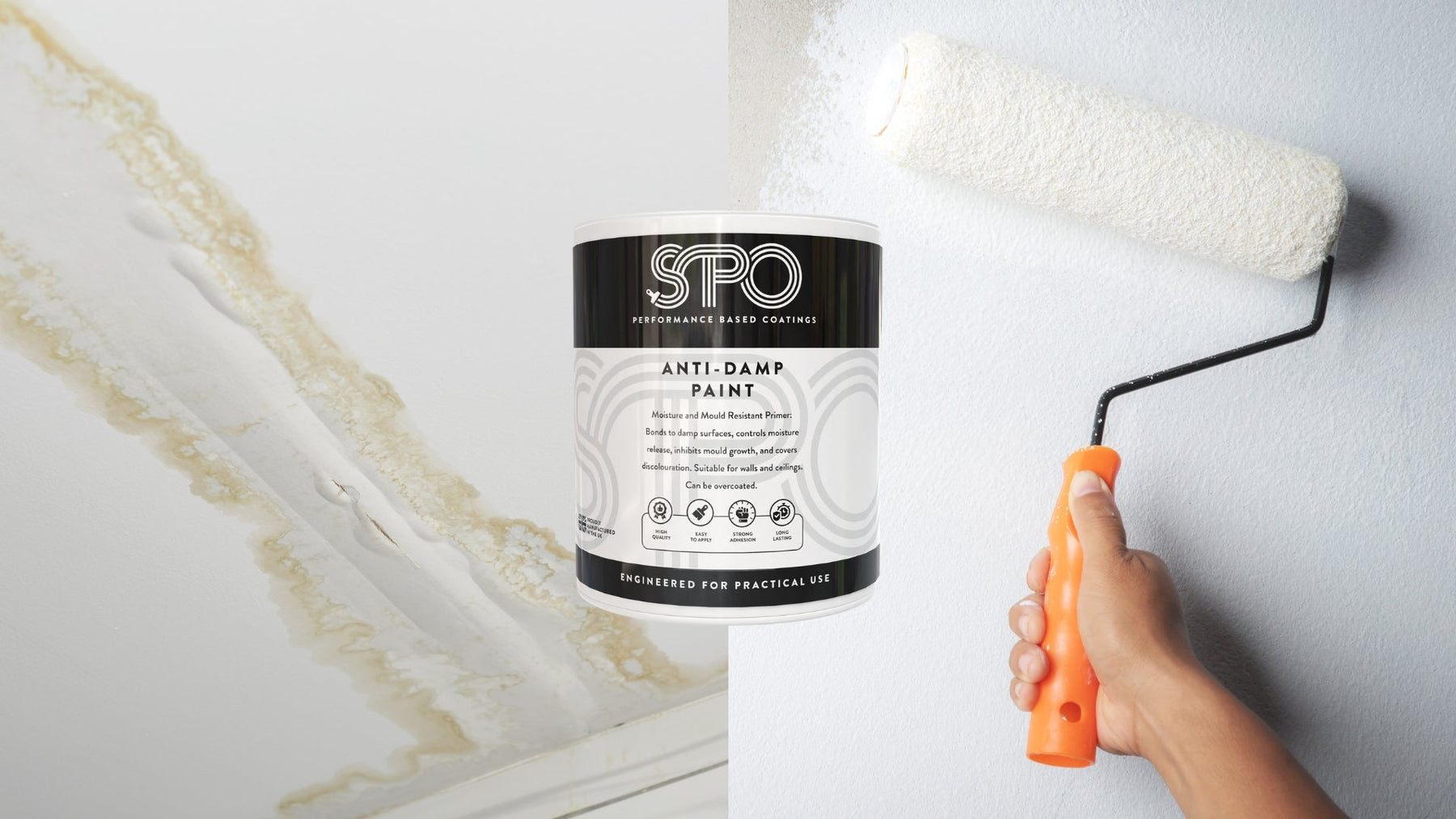 How To Paint Damp Walls and Ceilings after leaks not having to wait for them to fully Dry with SPO Anti-Damp Paint