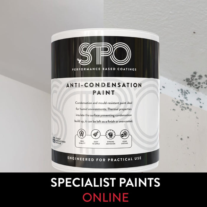 Before and after of using SPO anti-condensation paint on a ceiling prone to mould growth from moisture buildup