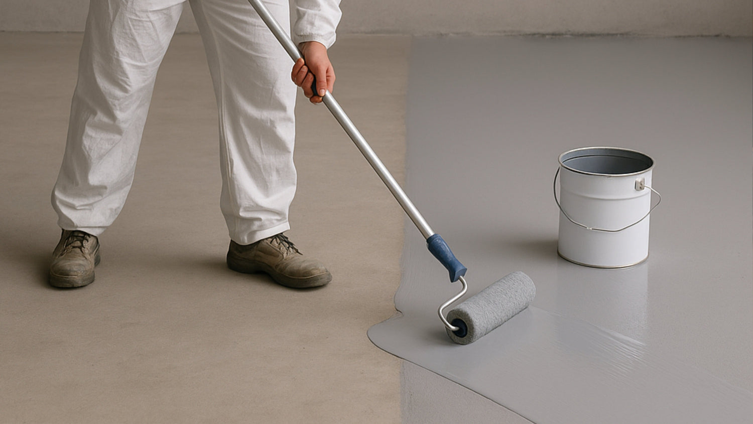 Applying Floor Paint thinned with SPO Floor Paint Thinners