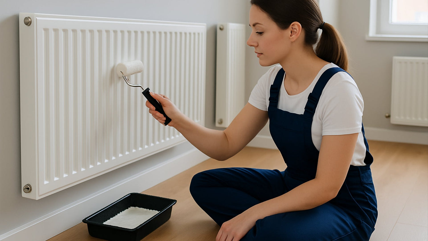 Radiator Painted with White SPO Radiator Paint