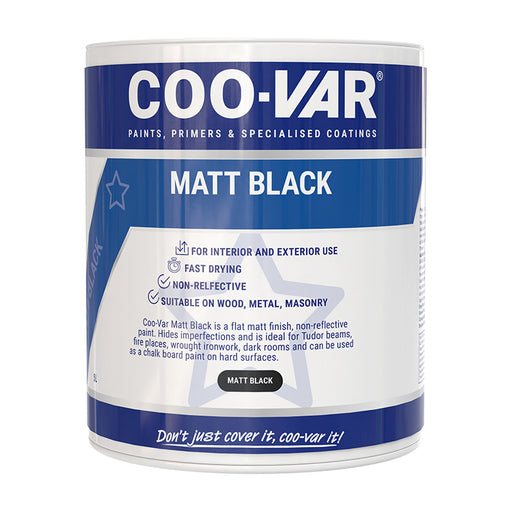 Coo-Var Matt Black Shown In Is Front Facing tin