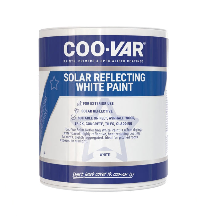 Coo-Var Solar Reflecting White Paint shown in its original front tin.