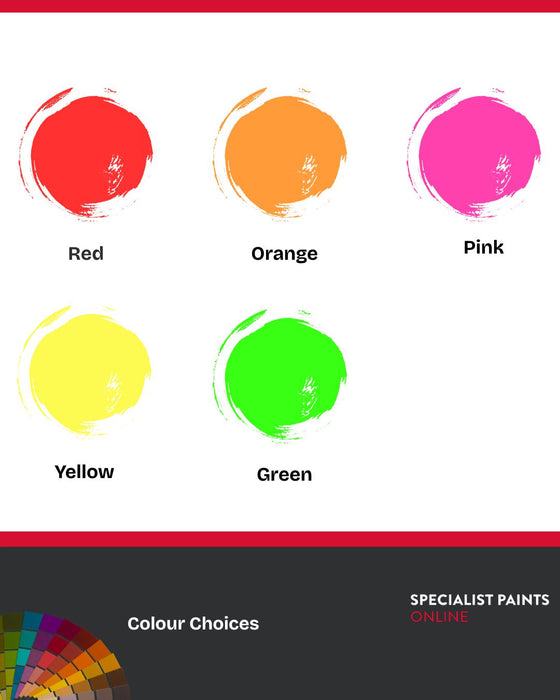 Coo-Var Glocote Fluorescent Paint High-Visibility Paint available in multiple colour options.