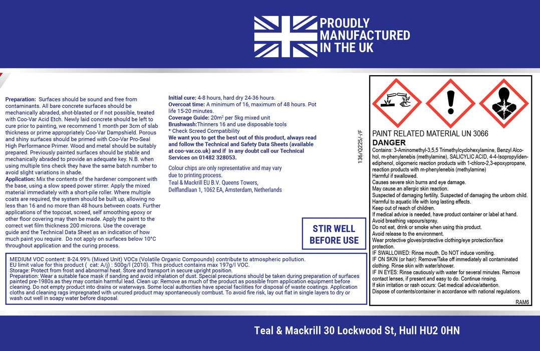 Profloor Plus Paint Hardener Label Back