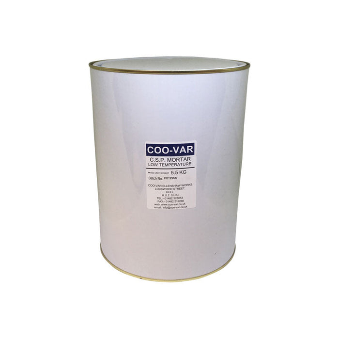 Coo‑Var Cold Storage Repair Mortar shown in its front-facing tin.