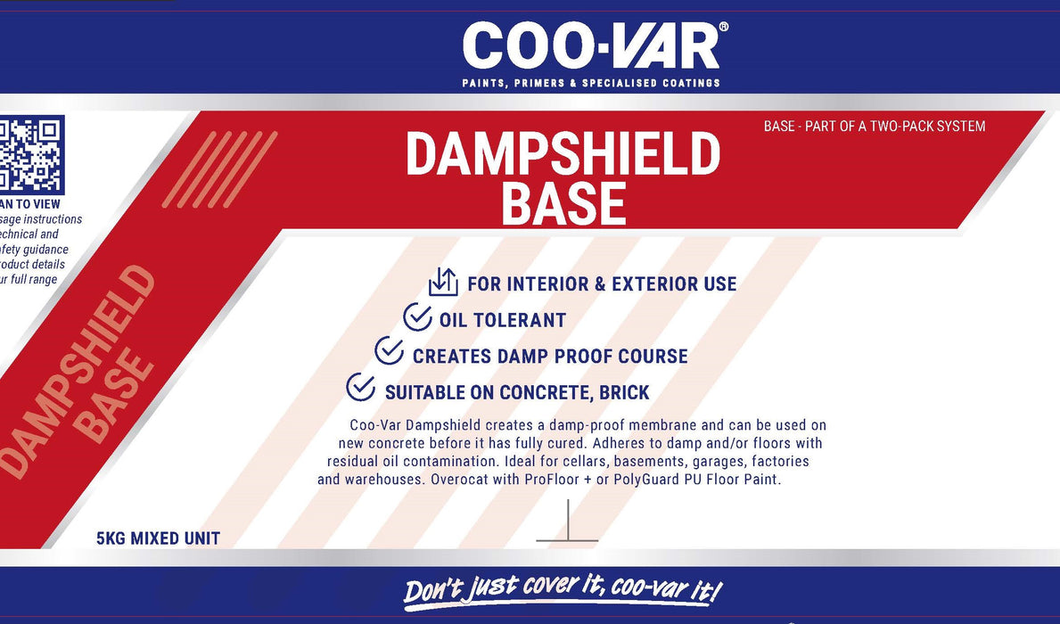 Coo-Var Dampshield Primer front base label displaying product name and usage info.