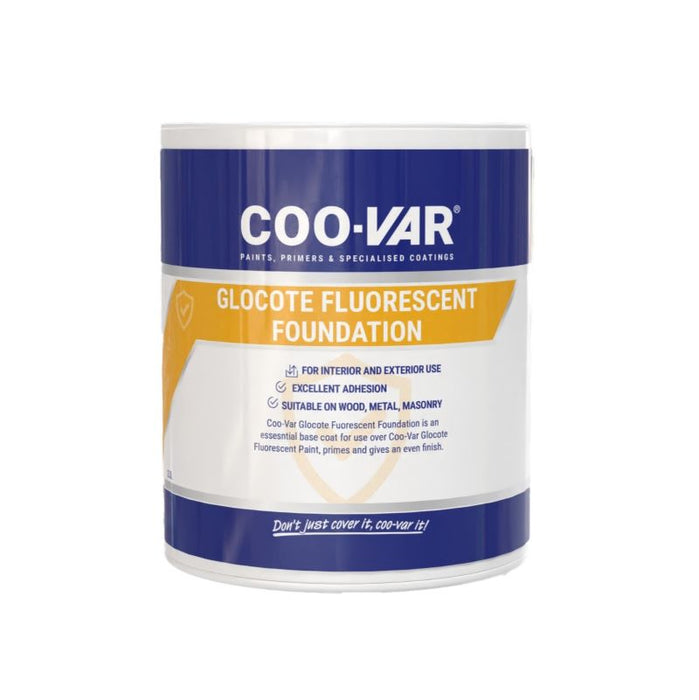 Coo-Var Glocote Fluorescent Foundation front of tin showing product branding and label design.