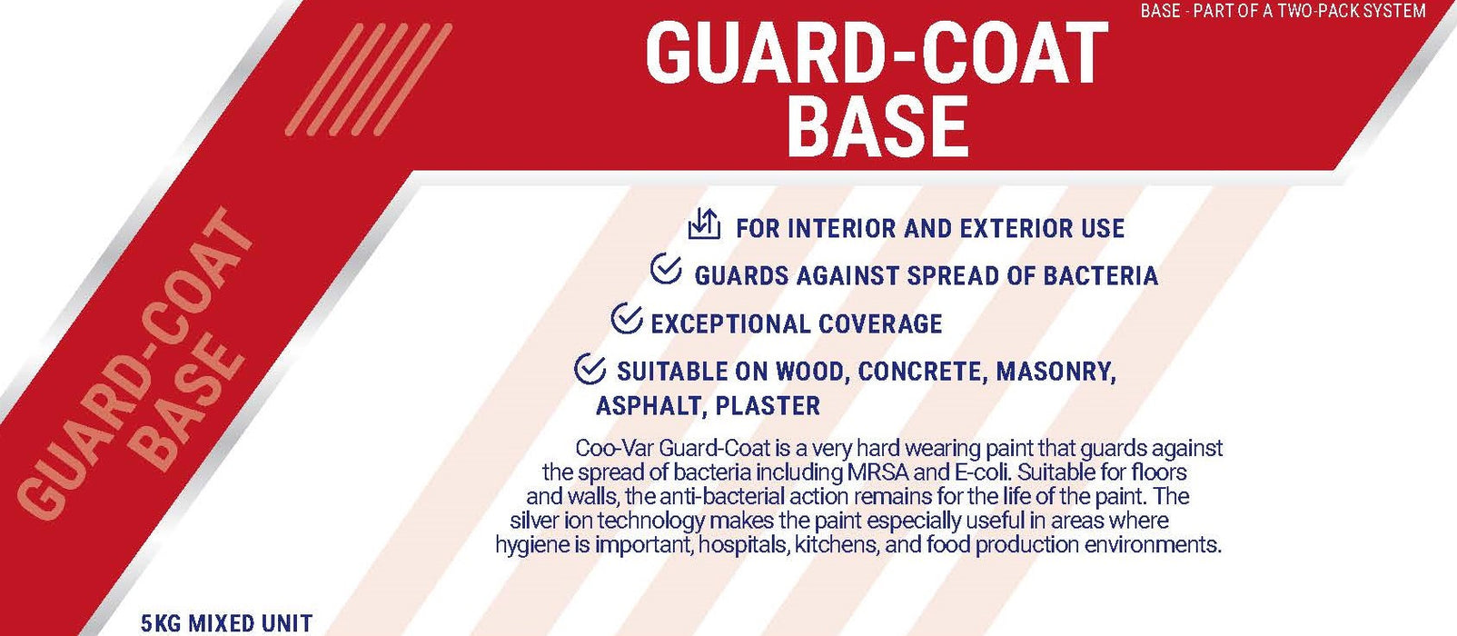 Coo-Var Guardcoat Antibacterial Paint base component front label.
