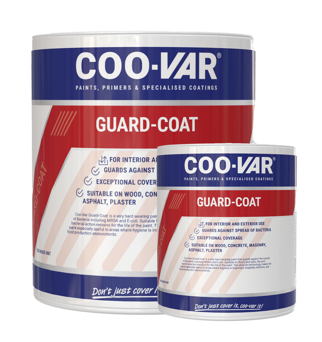 Coo-Var Guardcoat Antibacterial Floor & Wall Paint shown in front-facing tin.