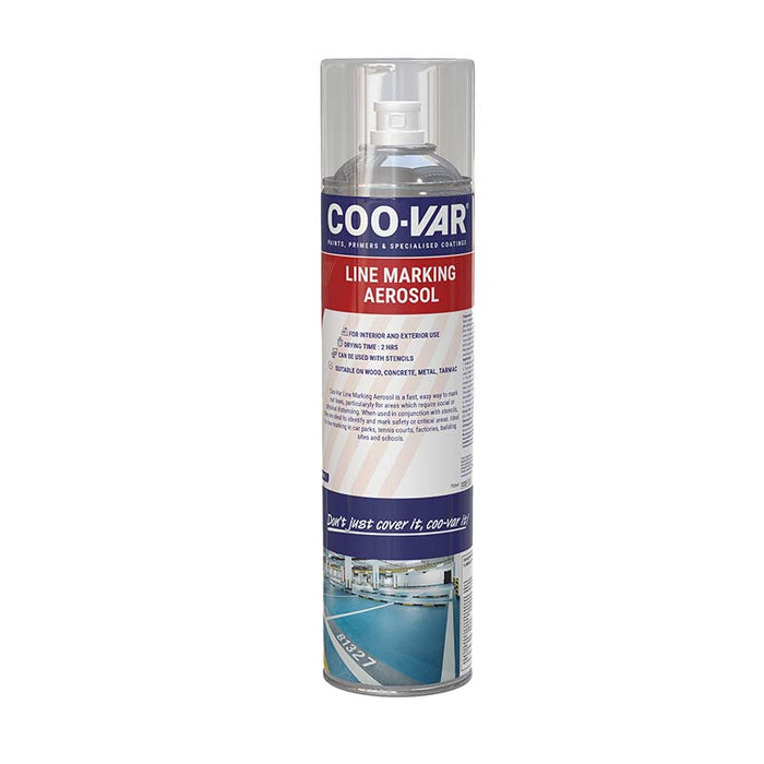 Coo-Var Line Marking Aerosol shown in its front-facing tin.