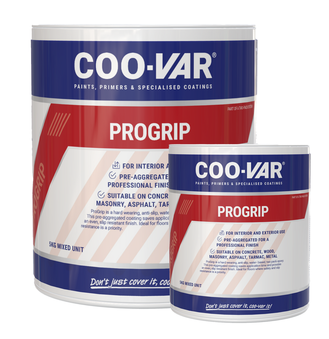 Coo-Var ProGrip Two-Pack Anti-Slip Epoxy Floor Paint shown in its front-facing tin.