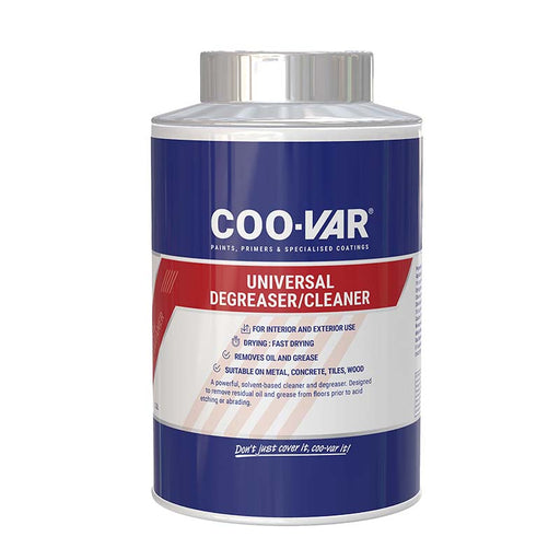 Coo-Var Universal Degreaser front of tin showing product branding and label.