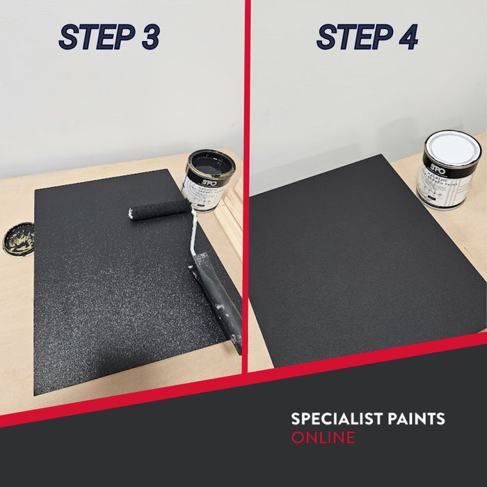 SPO Magnetic Chalkboard Paint application process, steps 3 and 4 shown.