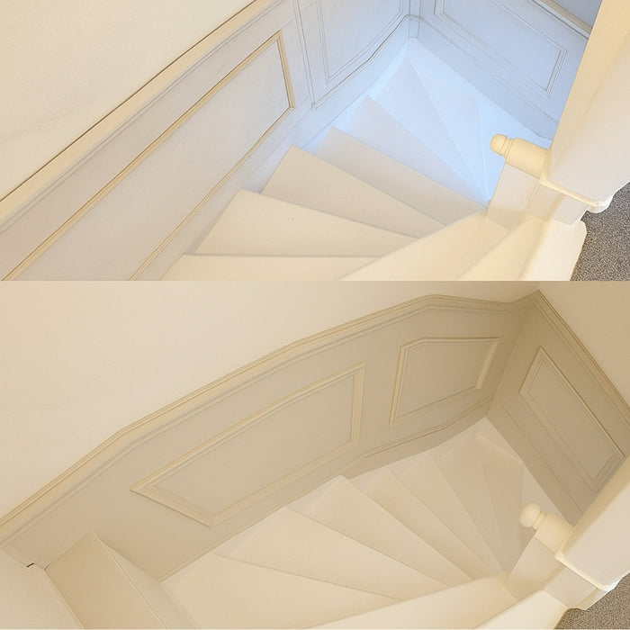 SPO Shellac Stain & Odour Blocker before and after pen stains on wall prior to panelling.