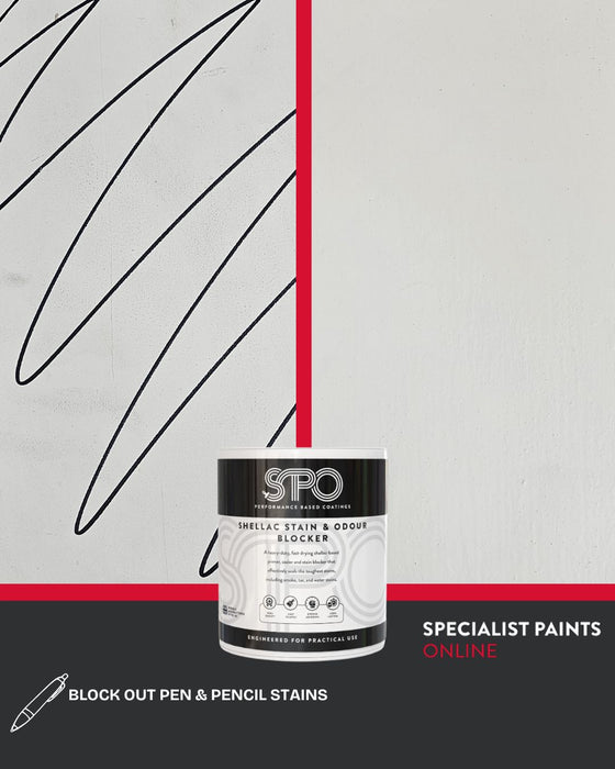 SPO Shellac Stain & Odour Blocker covering permanent marker pen