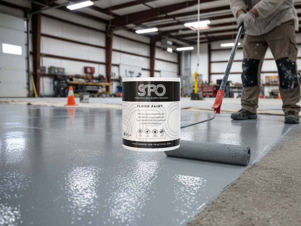 SPO Floor Paint - professional concrete floor coating for garages, warehouses and workshops UK
