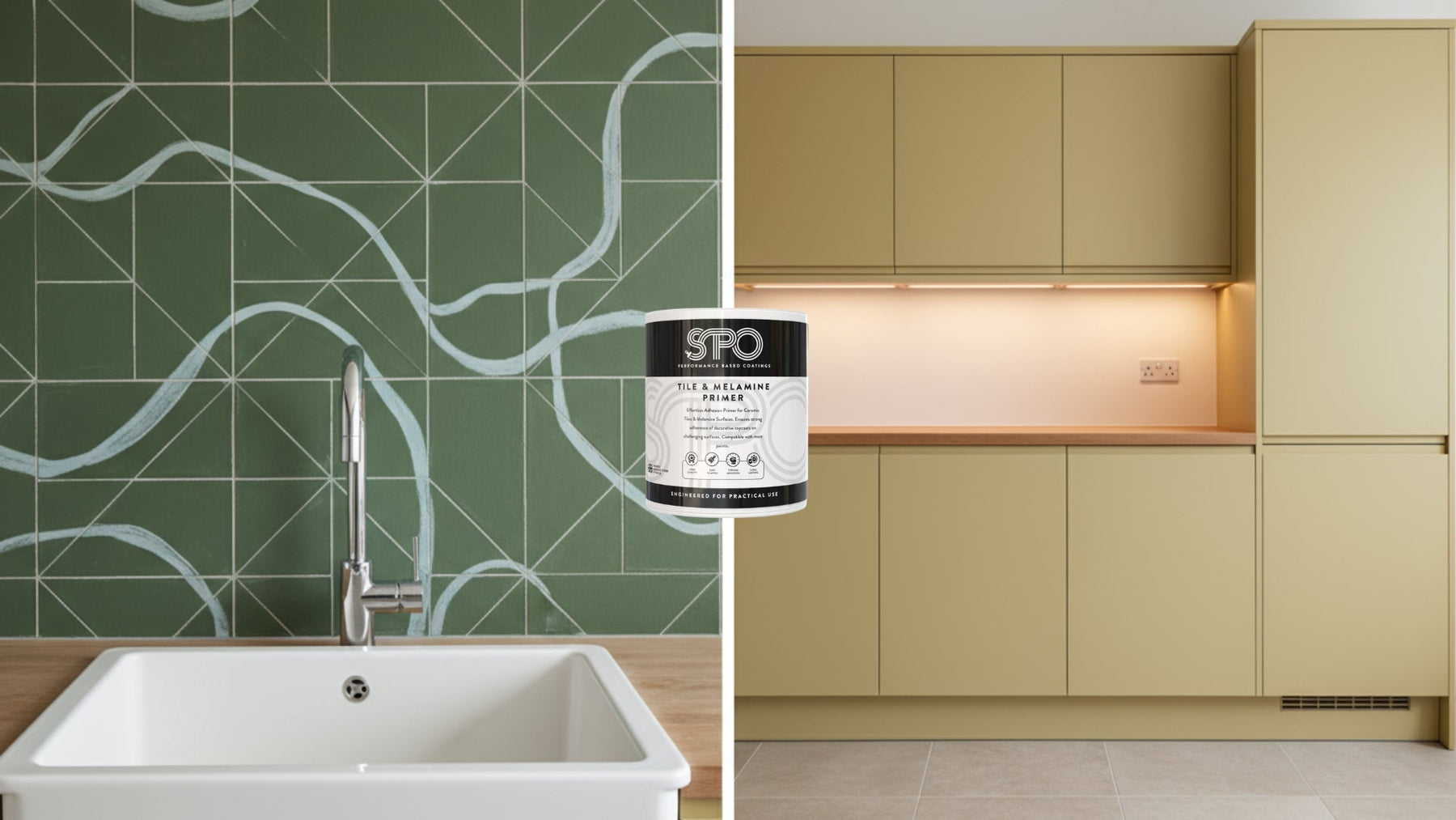 SPO Tile and Melamine Primer for painting kitchen and bathroom tiles and cupboards