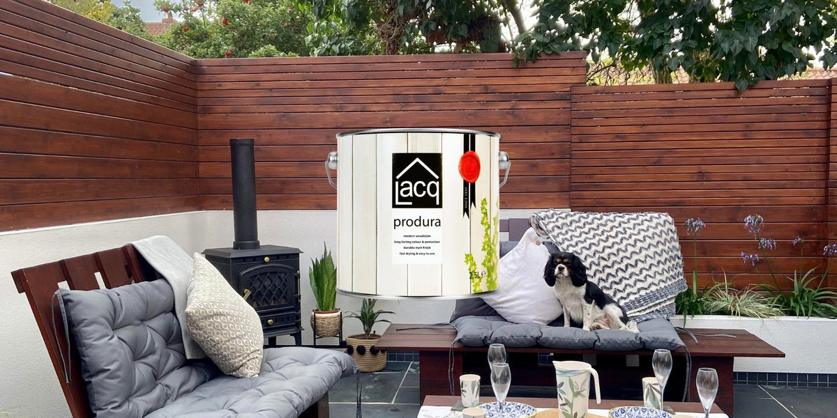 Teak-Toned Slatted Fence: Lacq Produra — Specialist Paints Online