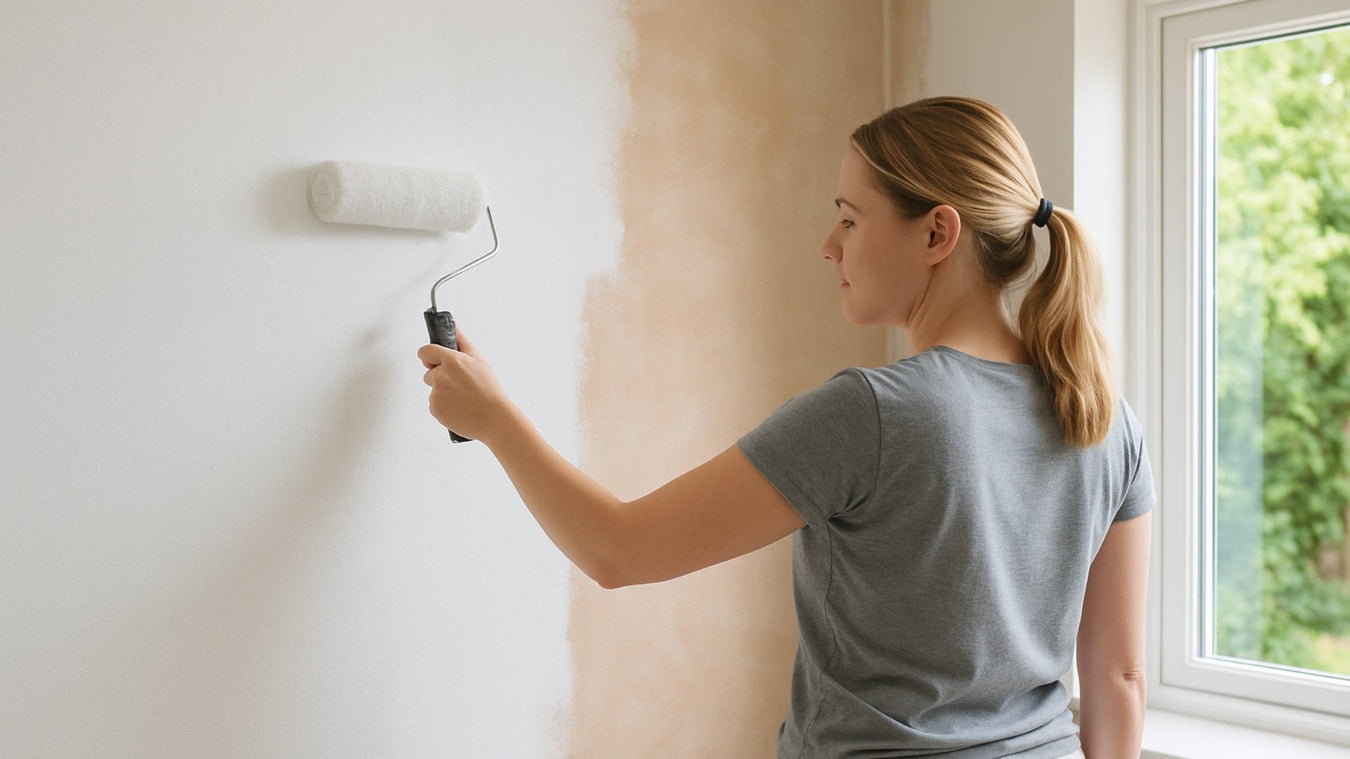 Paint Primer Being Applied to New Plaster on wall