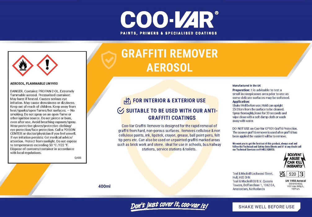 Coo-Var Graffiti Remover Spray Label