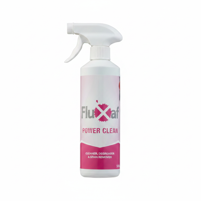 Fluxaf Power Clean bottle - biodegradable surface cleaner and degreaser for pre-paint preparation and general cleaning