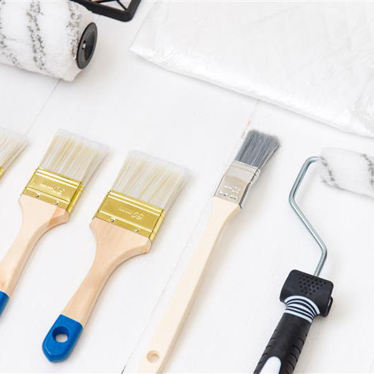 Paint supplies & accessories including brushes, rollers, rust converters, and cleaning solutions for a flawless, professional finish
