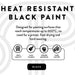 SPO Heat Resistant Black Paint front label with product information.
